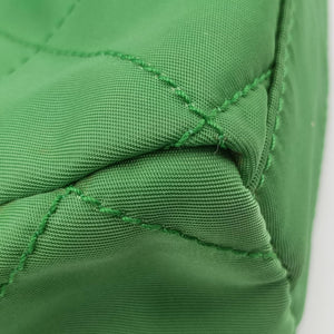 Pre-owned Prada quilted tessuto Green Nylon x leather shoulderbag | stylenewstar