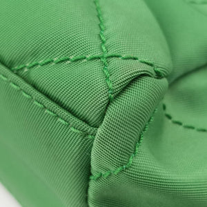 Pre-owned Prada quilted tessuto Green Nylon x leather shoulderbag | stylenewstar