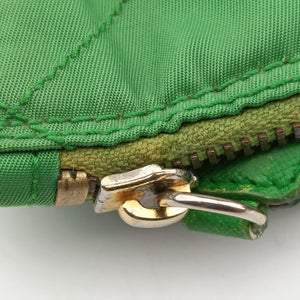 Pre-owned Prada quilted tessuto Green Nylon x leather shoulderbag | stylenewstar