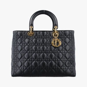 Pre-owned Christian Dior Lady Dior Black lambskin handbag | stylenewstar