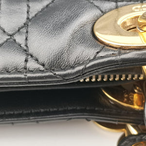Pre-owned Christian Dior Lady Dior Black lambskin handbag | stylenewstar