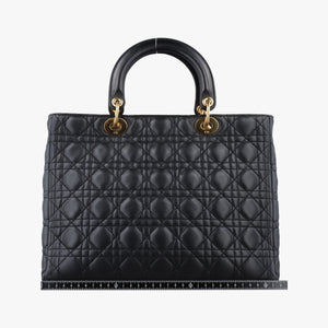 Pre-owned Christian Dior Lady Dior Black lambskin handbag | stylenewstar