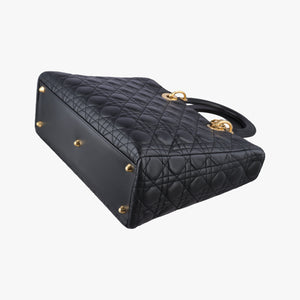 Pre-owned Christian Dior Lady Dior Black lambskin handbag | stylenewstar