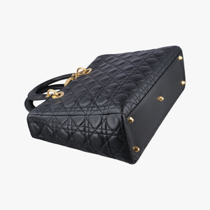 Pre-owned Christian Dior Lady Dior Black lambskin handbag | stylenewstar