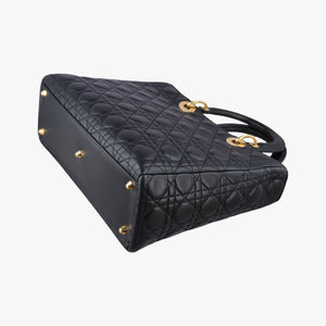Pre-owned Christian Dior Lady Dior Black lambskin handbag | stylenewstar
