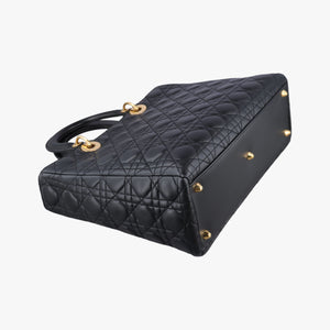 Pre-owned Christian Dior Lady Dior Black lambskin handbag | stylenewstar