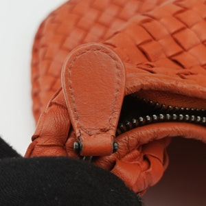 Pre-owned Bottega Veneta Intrecciato Orange lambskin shoulderbag | stylenewstar