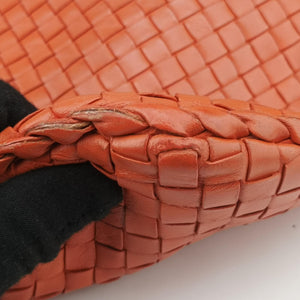 Pre-owned Bottega Veneta Intrecciato Orange lambskin shoulderbag | stylenewstar