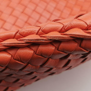 Pre-owned Bottega Veneta Intrecciato Orange lambskin shoulderbag | stylenewstar