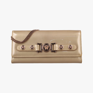 Pre-owned VERSACE Medusa Golden Patent leather shoulderbag | stylenewstar