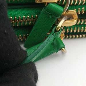 Vintage Celine TRIO Green Leather shoulderbag | stylenewstar