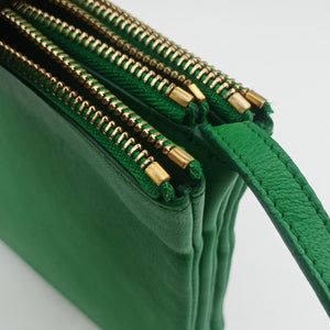 Vintage Celine TRIO Green Leather shoulderbag | stylenewstar