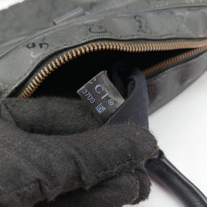 Pre-owned Gucci Diamante Black PVC coated canvas×Leather 208463 shoulderbag | stylenewstar