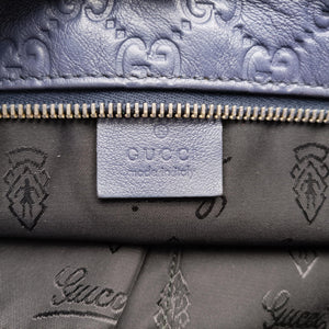 Pre-owned Gucci Guccissima GG Imprime Blue Leather 211120 shoulderbag | stylenewstar