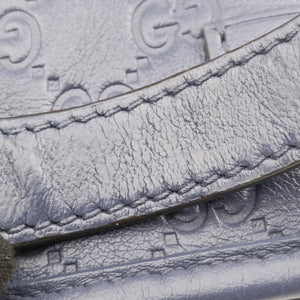 Pre-owned Gucci Guccissima GG Imprime Blue Leather 211120 shoulderbag | stylenewstar