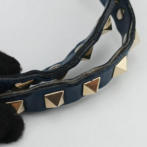 Pre-owned Valentino Rockstud Navy Leather shoulderbag | stylenewstar