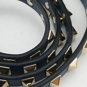 Pre-owned Valentino Rockstud Navy Leather shoulderbag | stylenewstar