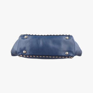 Pre-owned Valentino Rockstud Navy Leather shoulderbag | stylenewstar