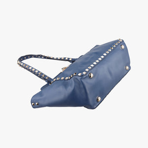 Pre-owned Valentino Rockstud Navy Leather shoulderbag | stylenewstar