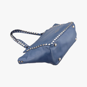 Pre-owned Valentino Rockstud Navy Leather shoulderbag | stylenewstar