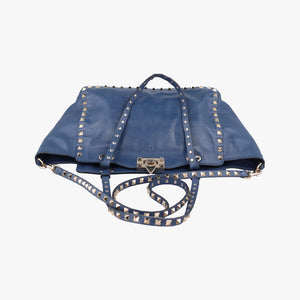 Pre-owned Valentino Rockstud Navy Leather shoulderbag | stylenewstar