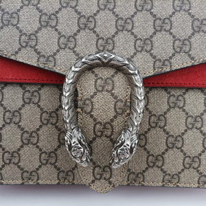 Pre-owned Gucci Dionysus beige×red PVC coated canvas×suede 400249 shoulderbag | stylenewstar