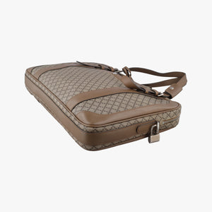 Secondhand Gucci Diamante business Brown PVC coated canvas×Leather 267898 handbag | stylenewstar