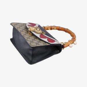 Secondhand Gucci Mini Fox Brooch Bamboo Beige×Multicolour PVC coated canvas×Leather 466428 shoulderbag | stylenewstar
