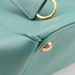 Pre-owned Prada Galleria Blue SAFFIANO Leather BN2274 shoulderbag | stylenewstar