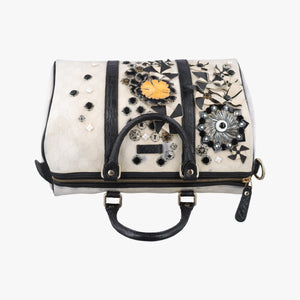 Pre-owned Gucci Floral Applique Medium Joy White PVC coated canvas 197395 handbag | stylenewstar