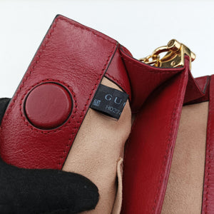 Pre-owned Gucci Ophidia Navy×red Suede×leather 503877 shoulderbag | stylenewstar