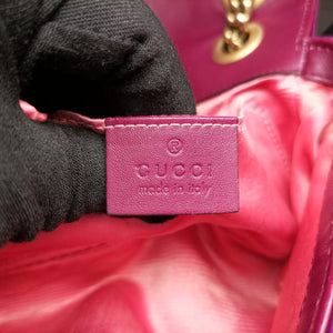 Pre-owned Gucci GG Marmont Purple velour 446744 shoulderbag | stylenewstar