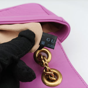 Secondhand Gucci GG Marmont Purple Leather 443497 shoulderbag | stylenewstar