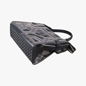 Pre-owned Delvaux Tempete Gladiator Top Handle Clear × Silver × Black PVC (Vinyl) × Metal Panels ×Rubber Trim shoulderbag | stylenewstar