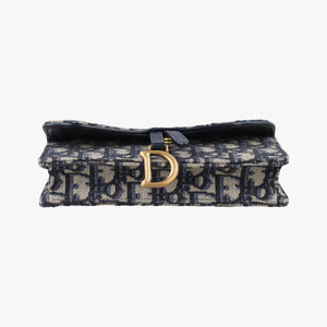 Vintage Christian Dior Saddle Navy×Gray jacquard bum bag/waist bag | stylenewstar