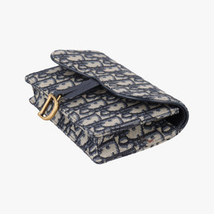 Vintage Christian Dior Saddle Navy×Gray jacquard bum bag/waist bag | stylenewstar