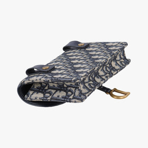 Vintage Christian Dior Saddle Navy×Gray jacquard bum bag/waist bag | stylenewstar