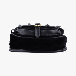Pre-owned Prada Fringe Charms Black Leather×velour IBL002 shoulderbag | stylenewstar