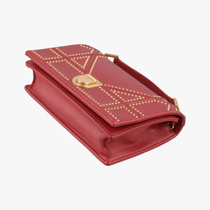 Pre-owned Christian Dior Diorama Red lambskin shoulderbag | stylenewstar