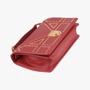 Pre-owned Christian Dior Diorama Red lambskin shoulderbag | stylenewstar