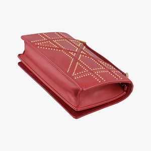 Pre-owned Christian Dior Diorama Red lambskin shoulderbag | stylenewstar