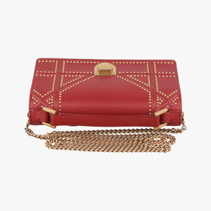 Pre-owned Christian Dior Diorama Red lambskin shoulderbag | stylenewstar