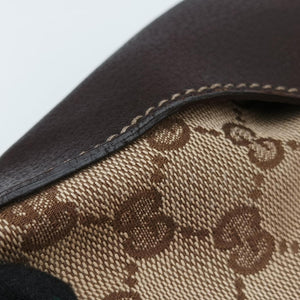 Pre-owned Gucci Amalfi bamboo Brown×Beige canvas×leather 154378 shoulderbag | stylenewstar