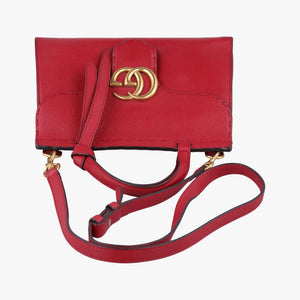 Pre-owned Gucci GG Marmont Red Leather 442622 shoulderbag | stylenewstar