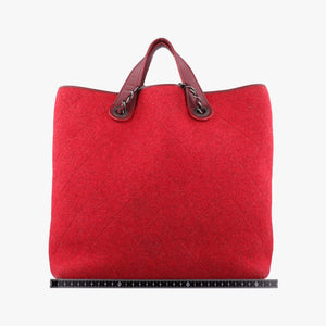 Vintage Chanel Matelasse Pop tote Red Leather x Felt shoulderbag | stylenewstar