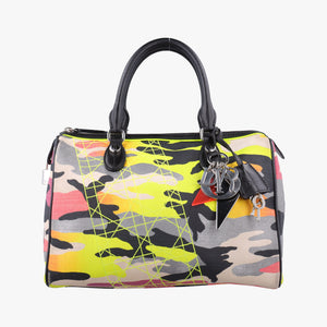 Pre-owned Christian Dior Camouflage Print Bowler Multicolour canvas handbag | stylenewstar