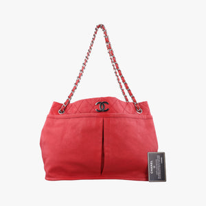 Vintage Chanel Natural Beauty Tote Shopper Red Leather A48860 shoulderbag | stylenewstar