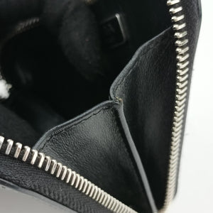 Pre-owned Prada Triangle Chain Pouch Black Leather shoulderbag | stylenewstar