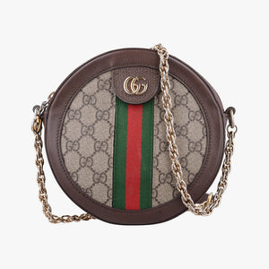 Pre-owned Gucci Ophidia Brown×beige PVC coated canvas×Leather 550618 shoulderbag | stylenewstar