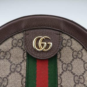 Pre-owned Gucci Ophidia Brown×beige PVC coated canvas×Leather 550618 shoulderbag | stylenewstar
